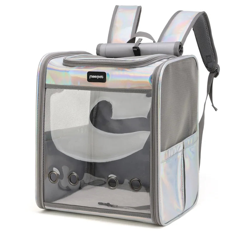 MyPetsBay™ Transparent Pet Backpack Comfort & Adventure for Your Furry Friend