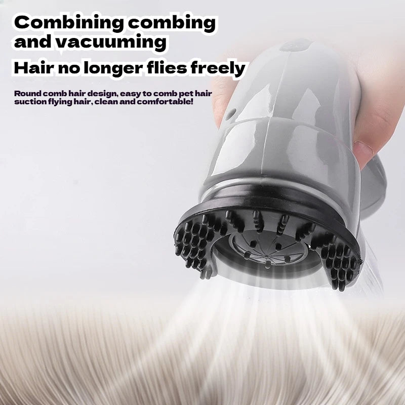 MyPetsBay™ Portable Electric Pet Hair Vacuum & Massage Brush Dual-Purpose Grooming Tool for Cats & Dogs