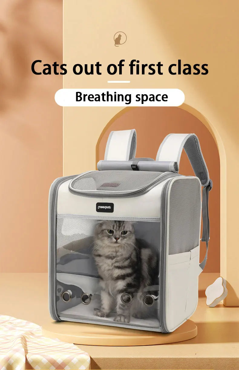 MyPetsBay™ Transparent Pet Backpack Comfort & Adventure for Your Furry Friend