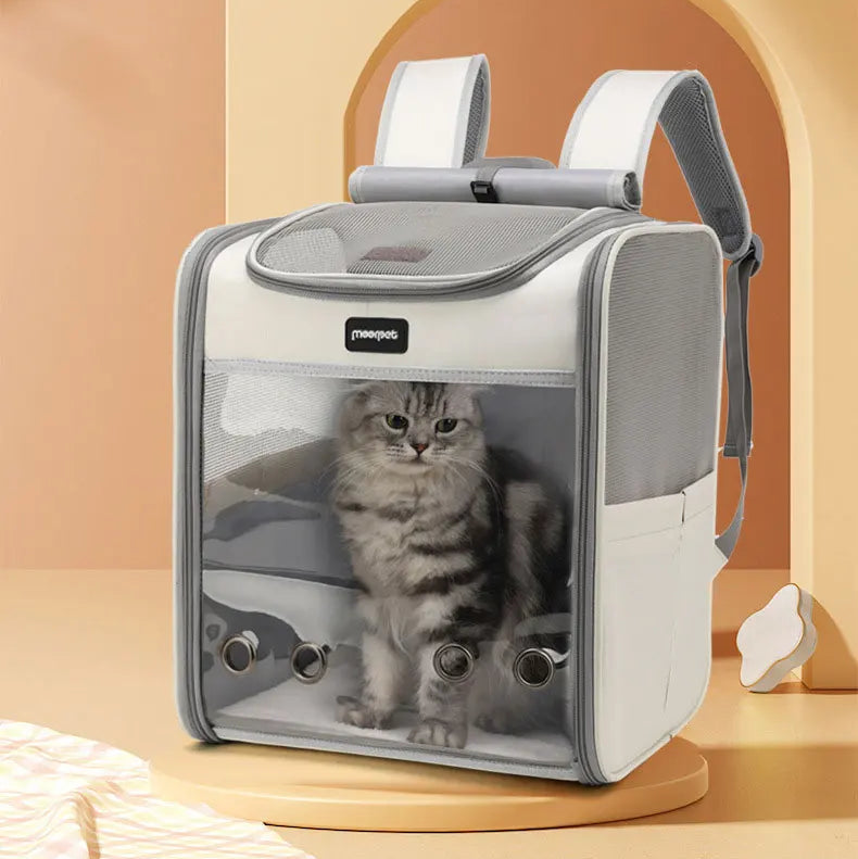 MyPetsBay™ Transparent Pet Backpack Comfort & Adventure for Your Furry Friend
