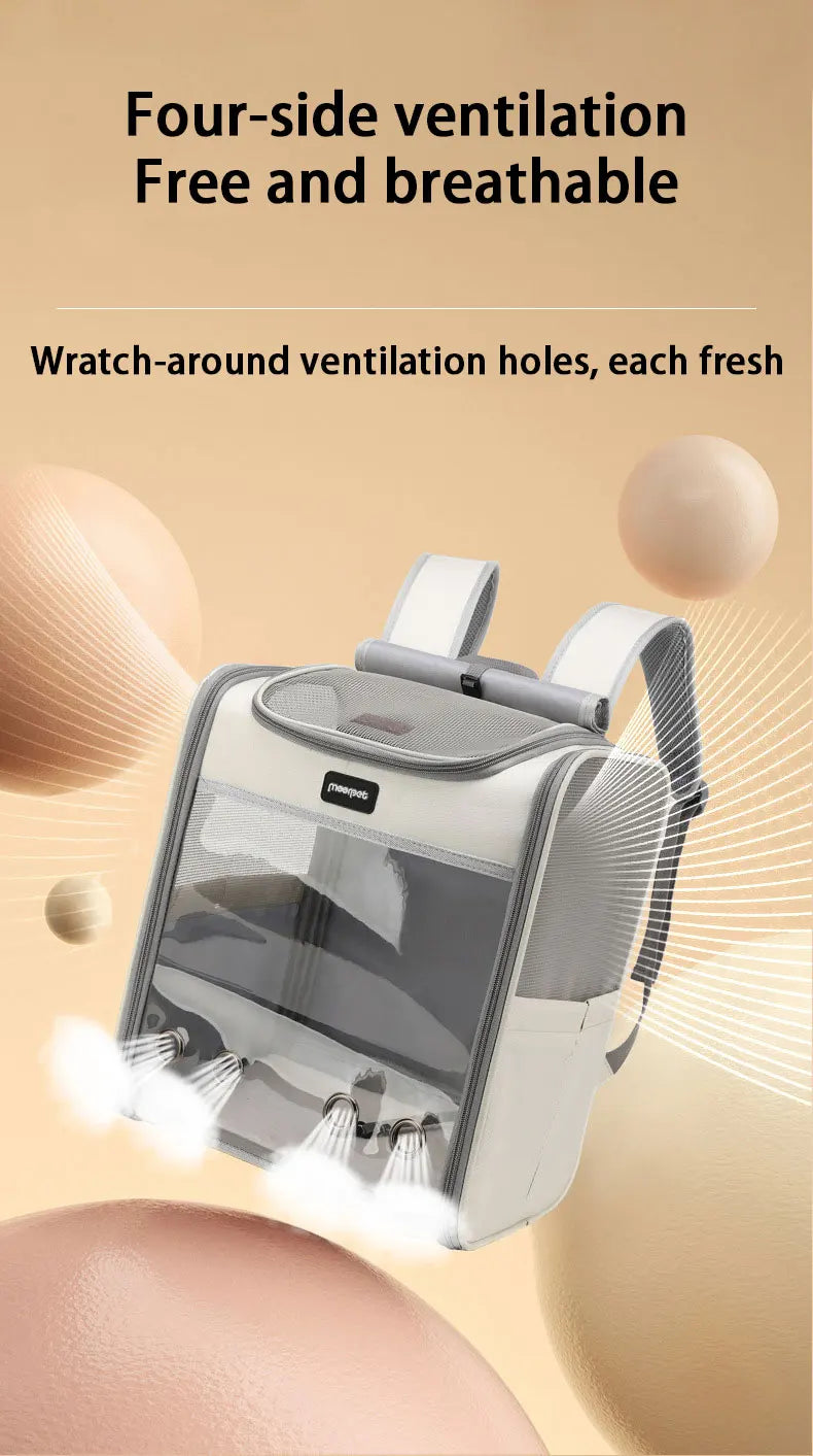 MyPetsBay™ Transparent Pet Backpack Comfort & Adventure for Your Furry Friend