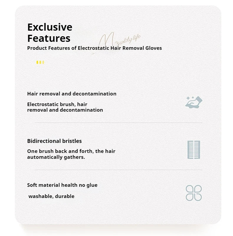 MyPetsBay™ Electrostatic Hair Glove Reusable, Washable Pet Hair Remover for Couch Carpet & Clothes