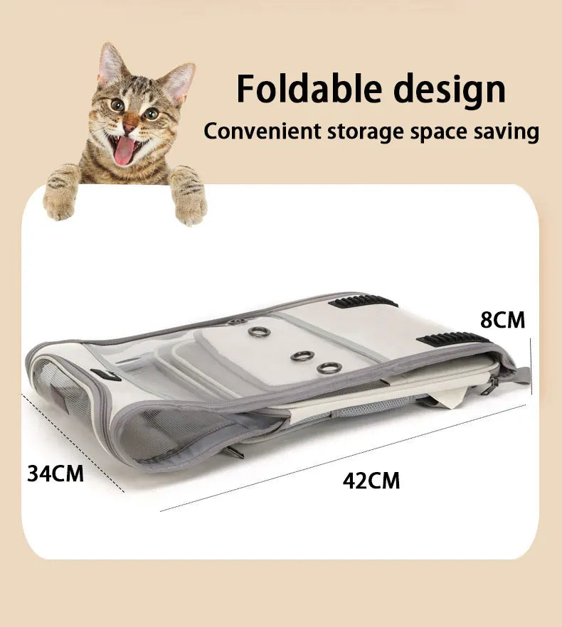 MyPetsBay™ Transparent Pet Backpack Comfort & Adventure for Your Furry Friend