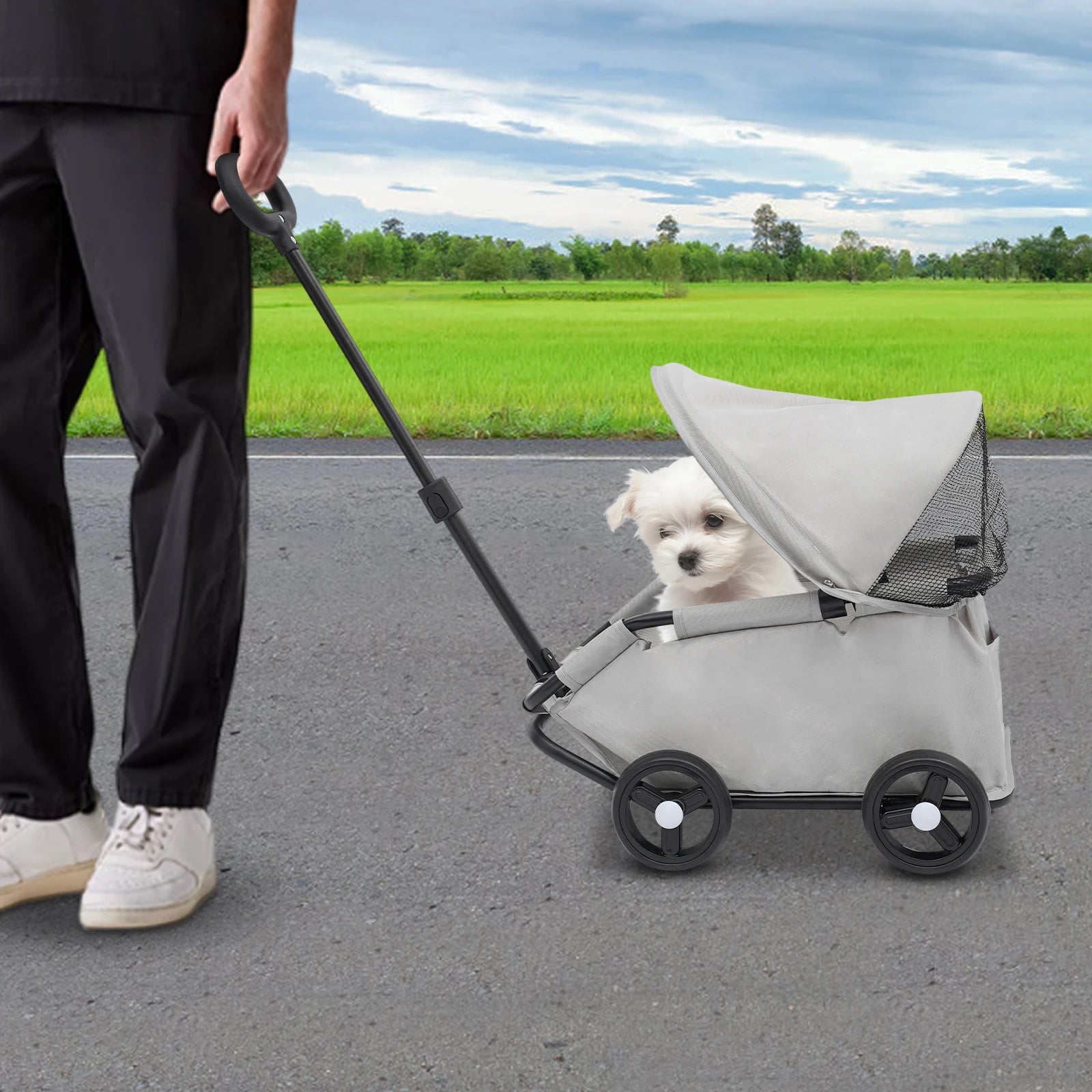 MyPetsBay™ Lightweight Foldable Pet Stroller – Travel Made Easy for Small Dogs and Cats