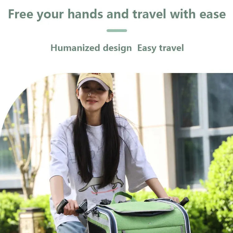 MyPetsBay™ 3-in-1 Bicycle Pet Carrier Bag  Convertible Cat & Small Dog Travel Backpack for Outdoor Adventures