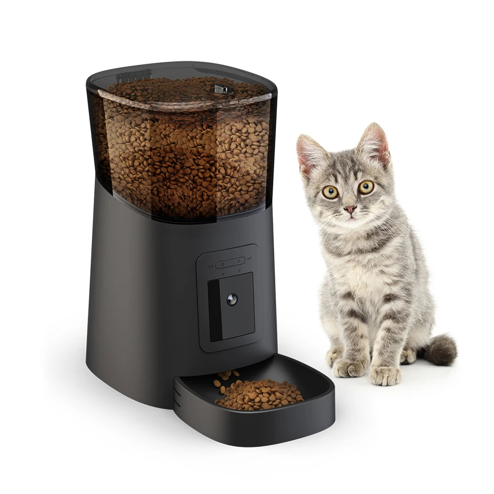 MyPetsBay™ 6L Smart Automatic Pet Feeder – WiFi App Control, Scheduled Feeding, Voice Call, Dual Power Supply for Cats, Puppies & All Dog Breeds