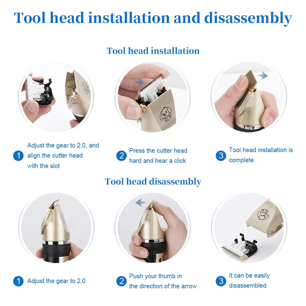 MyPetsBay™ Rechargeable Pet Clipper Grooming Kit – Professional Hair Trimmer & Shaver for Cats & Dogs