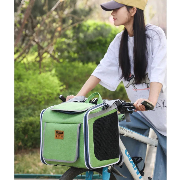 MyPetsBay™ 3-in-1 Bicycle Pet Carrier Bag  Convertible Cat & Small Dog Travel Backpack for Outdoor Adventures