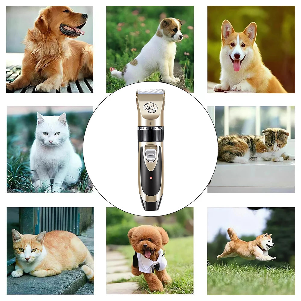 MyPetsBay™ Rechargeable Pet Clipper Grooming Kit – Professional Hair Trimmer & Shaver for Cats & Dogs