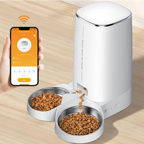 MyPetsBay™ Smart WiFi Automatic Pet Feeder Dual Bowl Food Dispenser for Cats & Dogs