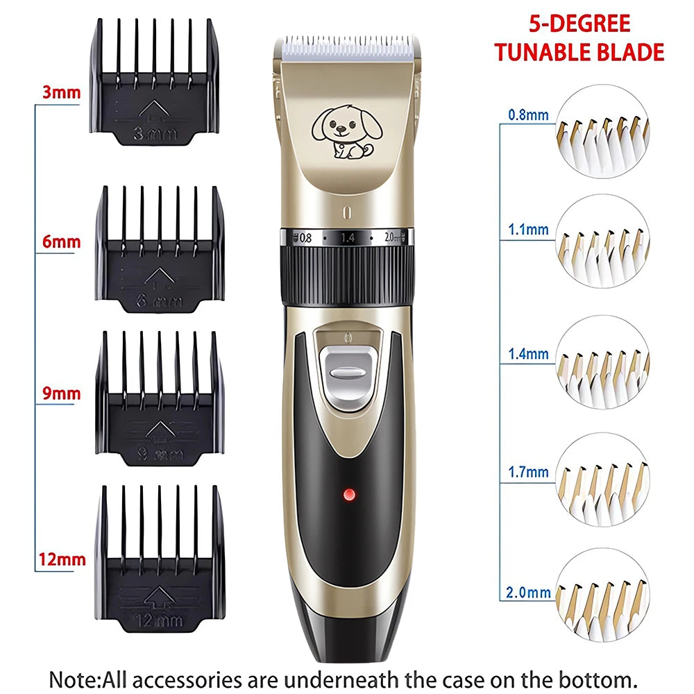 MyPetsBay™ Rechargeable Pet Clipper Grooming Kit – Professional Hair Trimmer & Shaver for Cats & Dogs