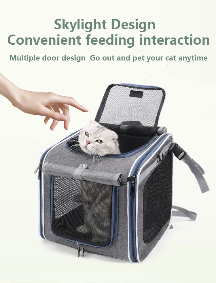 MyPetsBay™ 3-in-1 Bicycle Pet Carrier Bag  Convertible Cat & Small Dog Travel Backpack for Outdoor Adventures