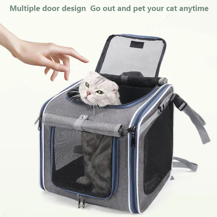 MyPetsBay™ 3-in-1 Bicycle Pet Carrier Bag  Convertible Cat & Small Dog Travel Backpack for Outdoor Adventures